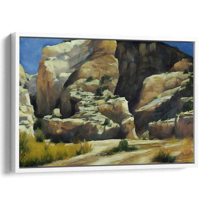 Majestic Rocky Landscape: Realistic Nature Canvas Art Print