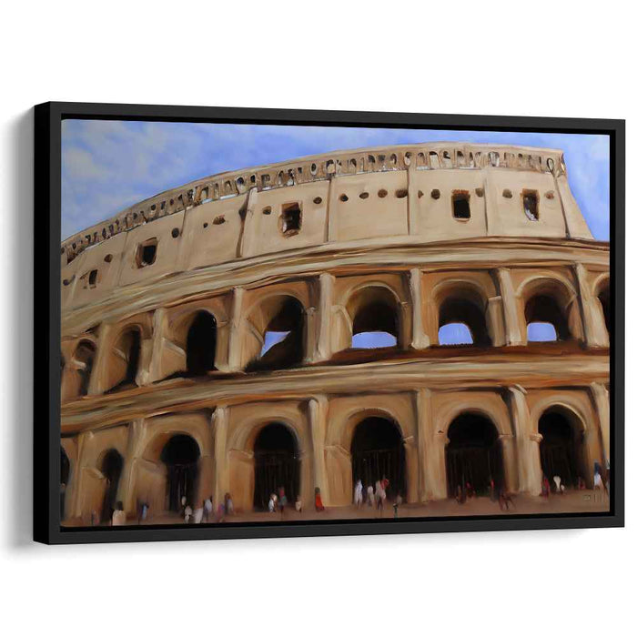 Whispers of Timeless Echoes: Impressionist-Inspired Roman Amphitheater Canvas Art
