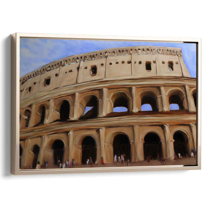 Whispers of Timeless Echoes: Impressionist-Inspired Roman Amphitheater Canvas Art