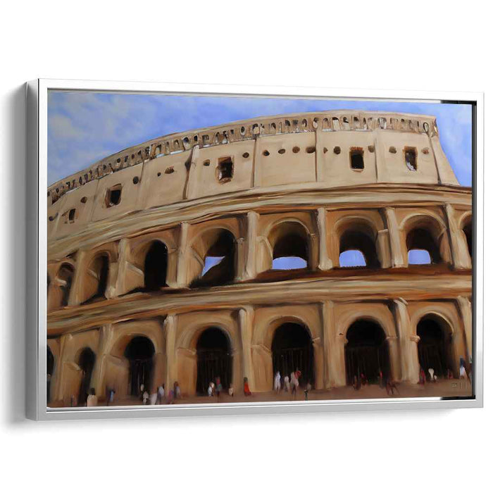 Whispers of Timeless Echoes: Impressionist-Inspired Roman Amphitheater Canvas Art