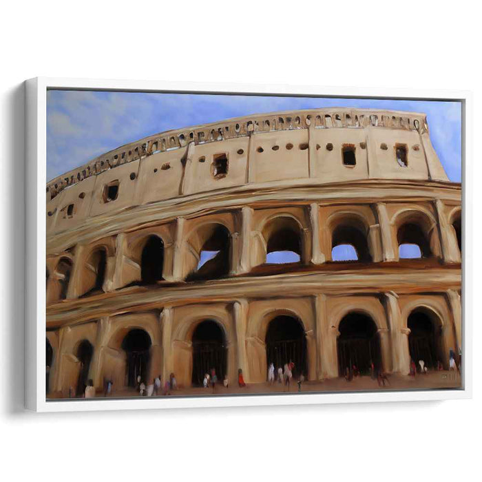 Whispers of Timeless Echoes: Impressionist-Inspired Roman Amphitheater Canvas Art