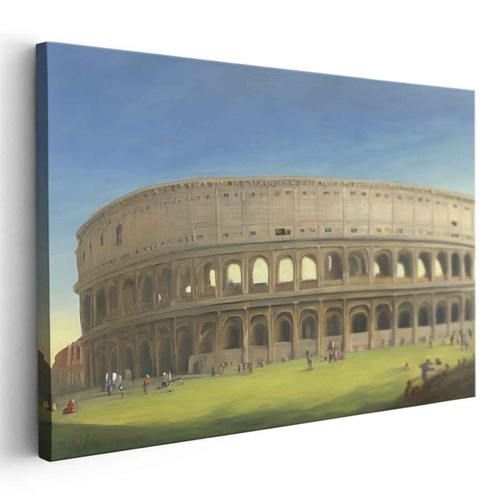 Roman Dusk Arena: The Colosseum at Sunset Canvas Art Print