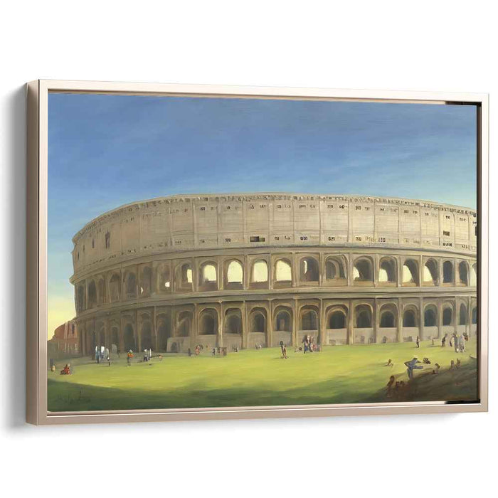 Roman Dusk Arena: The Colosseum at Sunset Canvas Art Print