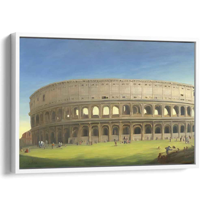 Roman Dusk Arena: The Colosseum at Sunset Canvas Art Print