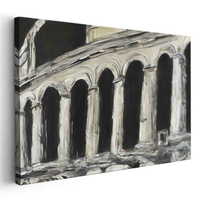 City Reverberation: Modern Impressionist Architectural Canvas Art Print