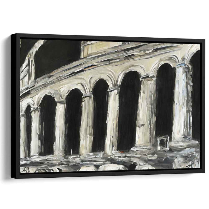 City Reverberation: Modern Impressionist Architectural Canvas Art Print