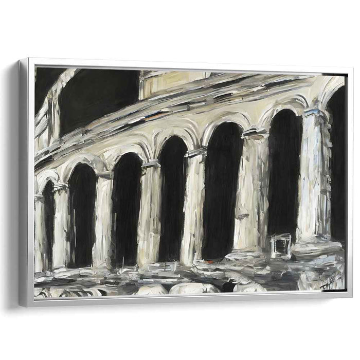 City Reverberation: Modern Impressionist Architectural Canvas Art Print
