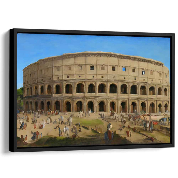 Echoes of Gladiators Past: Lifelike Historical Painting of the Colosseum with Vibrant Figures