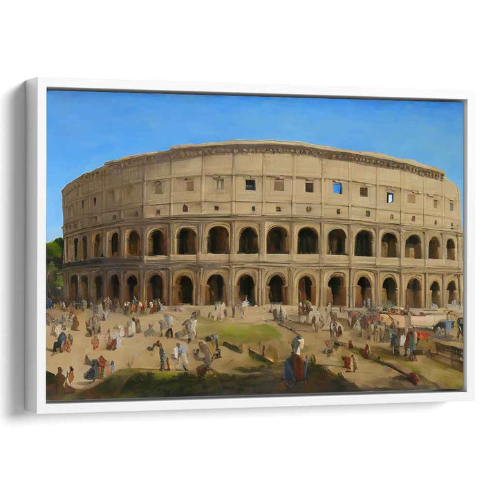 Echoes of Gladiators Past: Lifelike Historical Painting of the Colosseum with Vibrant Figures