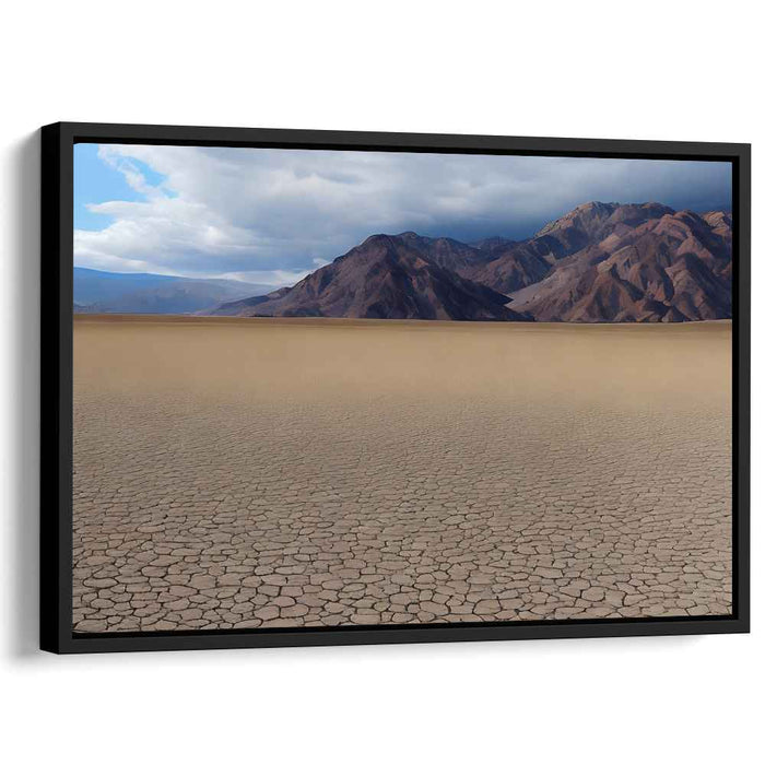 Desolate Majesty: Desert and Mountain Landscape Canvas Art Print