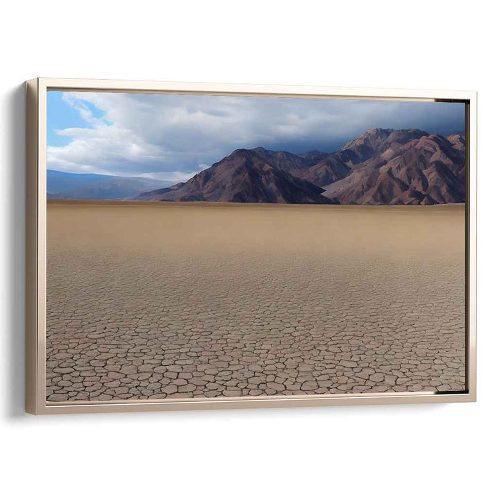 Desolate Majesty: Desert and Mountain Landscape Canvas Art Print