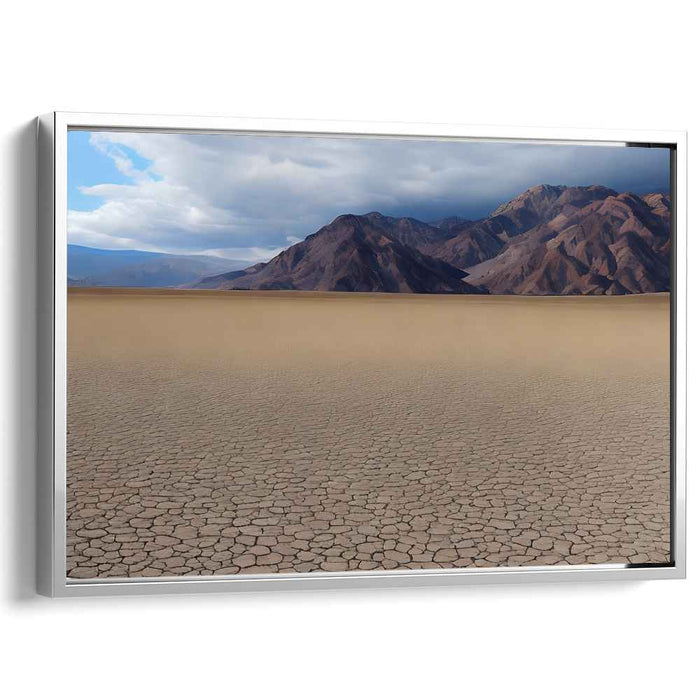 Desolate Majesty: Desert and Mountain Landscape Canvas Art Print