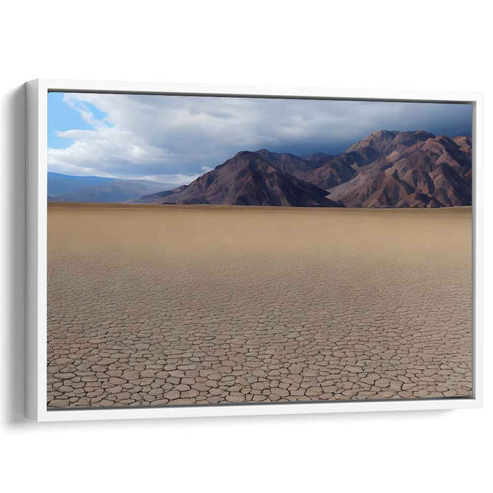 Desolate Majesty: Desert and Mountain Landscape Canvas Art Print