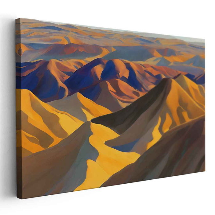 Mirage Dunes Symphony: Abstract Desert Landscape Canvas Art Print