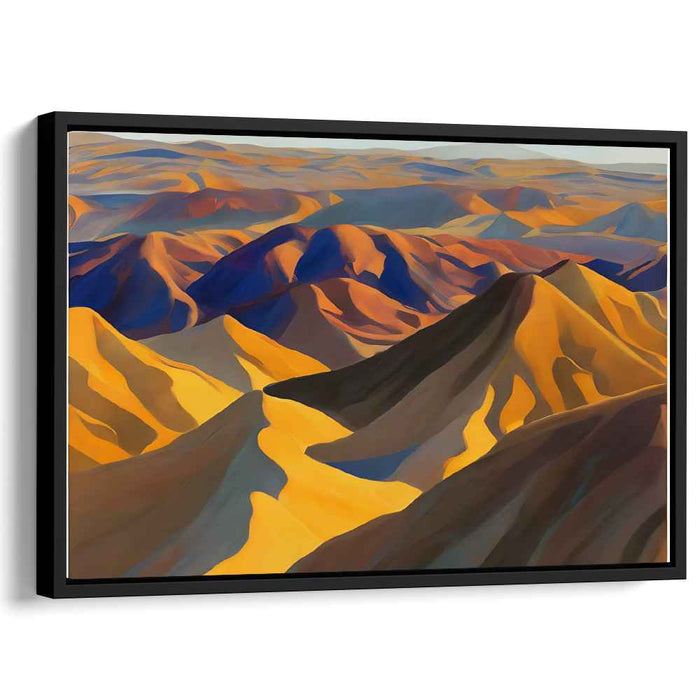 Mirage Dunes Symphony: Abstract Desert Landscape Canvas Art Print
