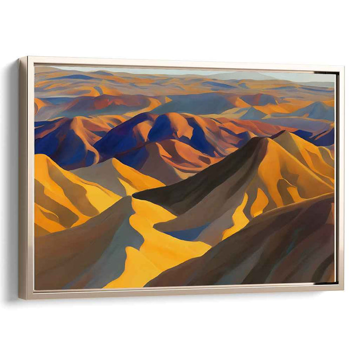 Mirage Dunes Symphony: Abstract Desert Landscape Canvas Art Print