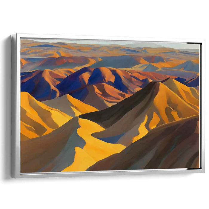 Mirage Dunes Symphony: Abstract Desert Landscape Canvas Art Print
