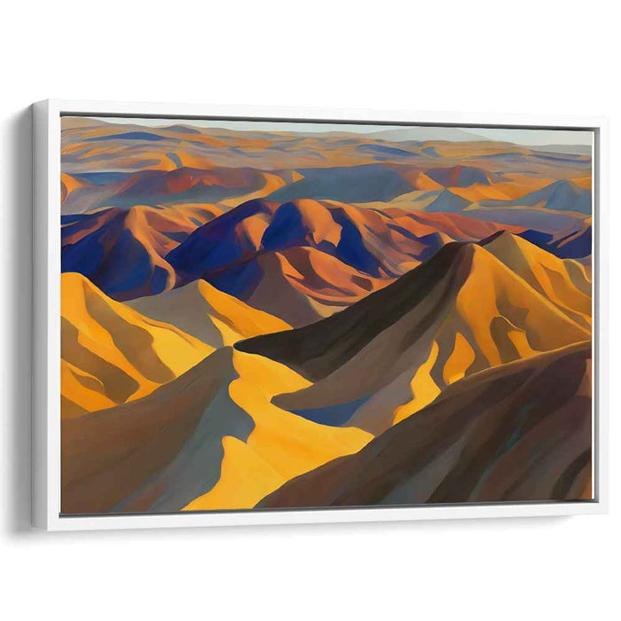 Mirage Dunes Symphony: Abstract Desert Landscape Canvas Art Print