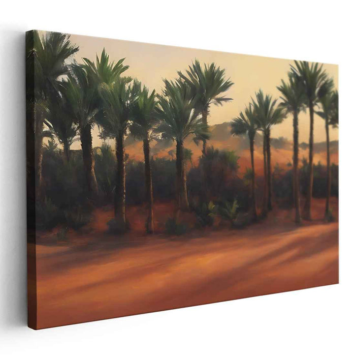 Twilight Serenity Whispers Among Palms: Tranquil Palm Trees at Sunset