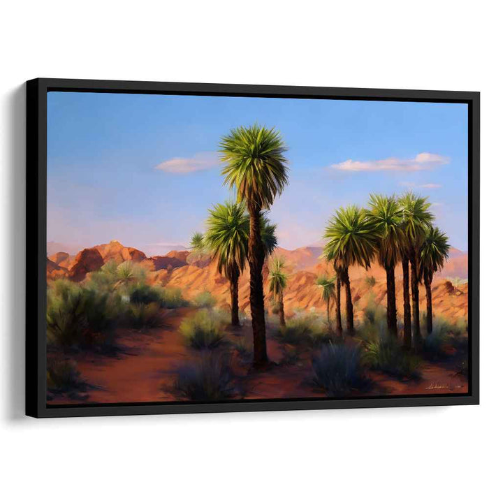 Golden Breeze Whispers Among Palms: Serene Palm Trees Under a Golden Sun