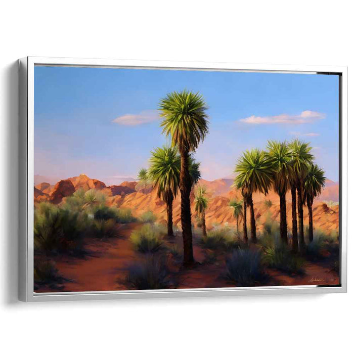 Golden Breeze Whispers Among Palms: Serene Palm Trees Under a Golden Sun