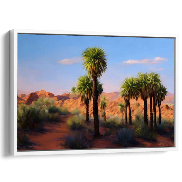 Golden Breeze Whispers Among Palms: Serene Palm Trees Under a Golden Sun