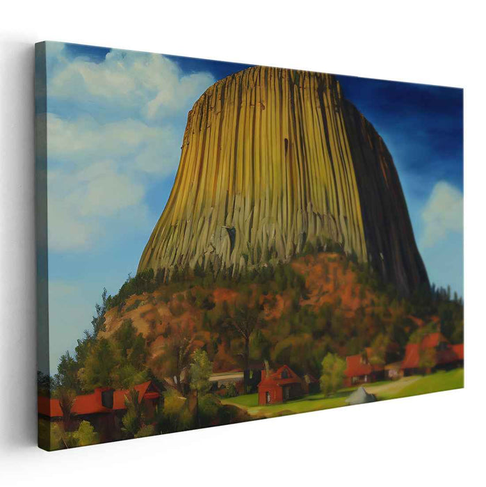 Rustic Horizon Drama: Dramatic Landscape Canvas Art with Rustic Charm