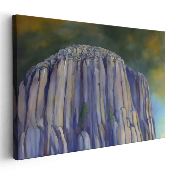 Echoes Of Twilight Heights: Dramatic Cliffside Canvas Art Print