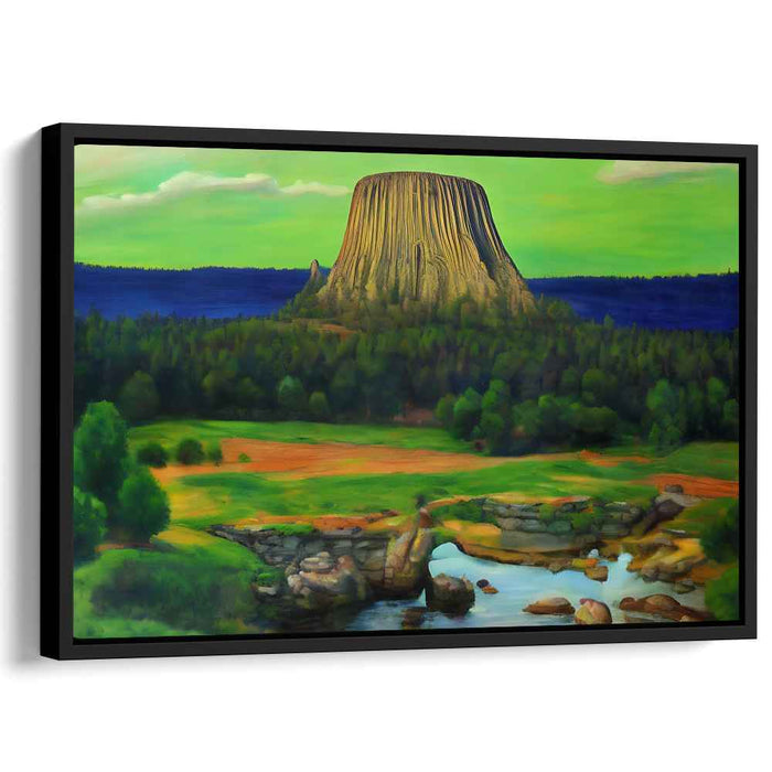 Ancient Sentinel: Devils Tower Landscape Canvas Art Print