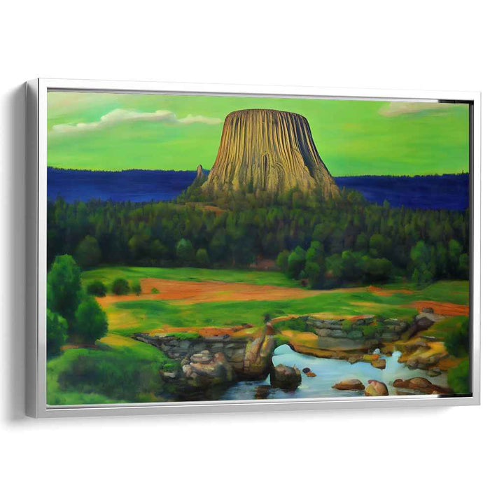 Ancient Sentinel: Devils Tower Landscape Canvas Art Print