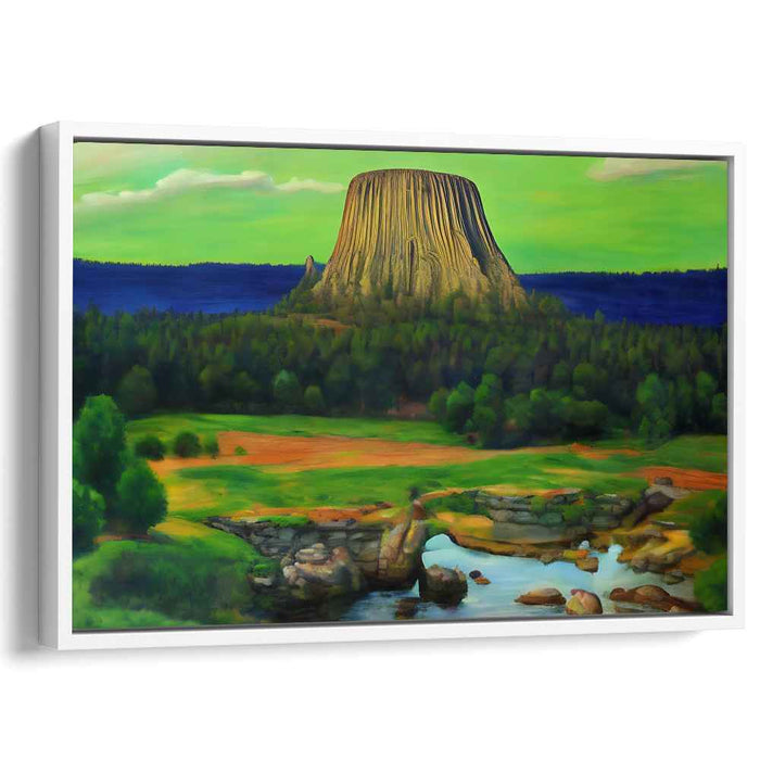 Ancient Sentinel: Devils Tower Landscape Canvas Art Print