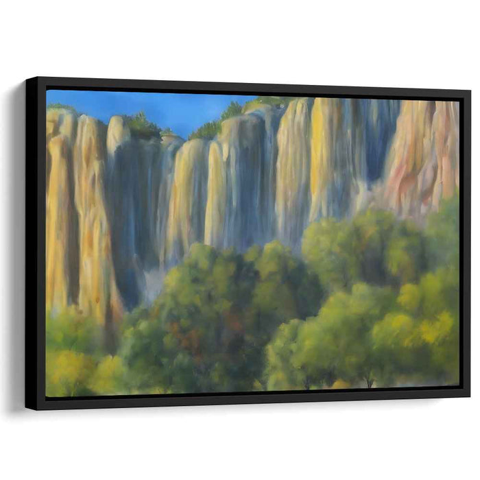 Tranquil Cascading Waters: Serene Waterfall Landscape Canvas Art