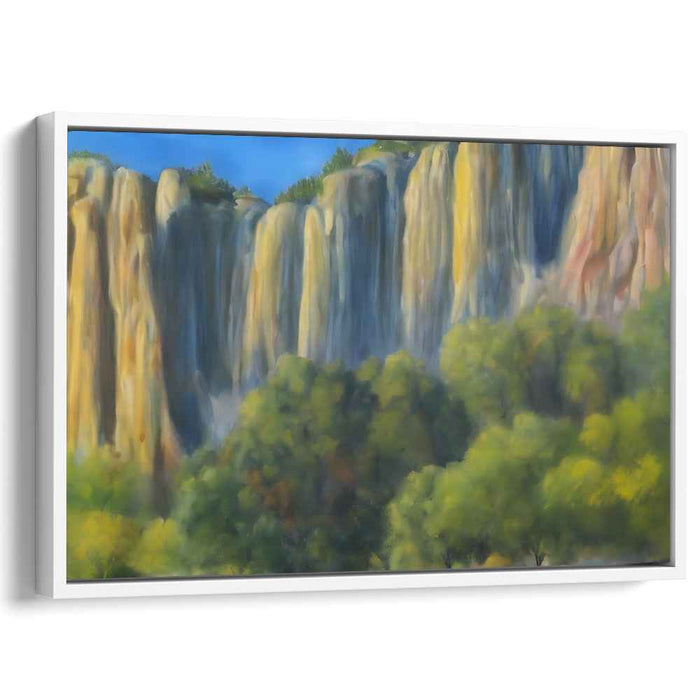 Tranquil Cascading Waters: Serene Waterfall Landscape Canvas Art