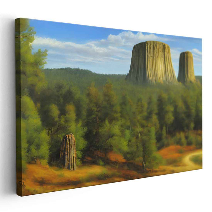 Whispers Amongst Tall Trees: Serene Forest Landscape Canvas Art Print