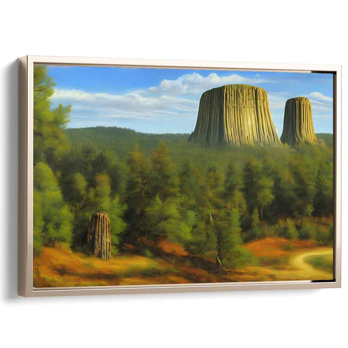 Whispers Amongst Tall Trees: Serene Forest Landscape Canvas Art Print