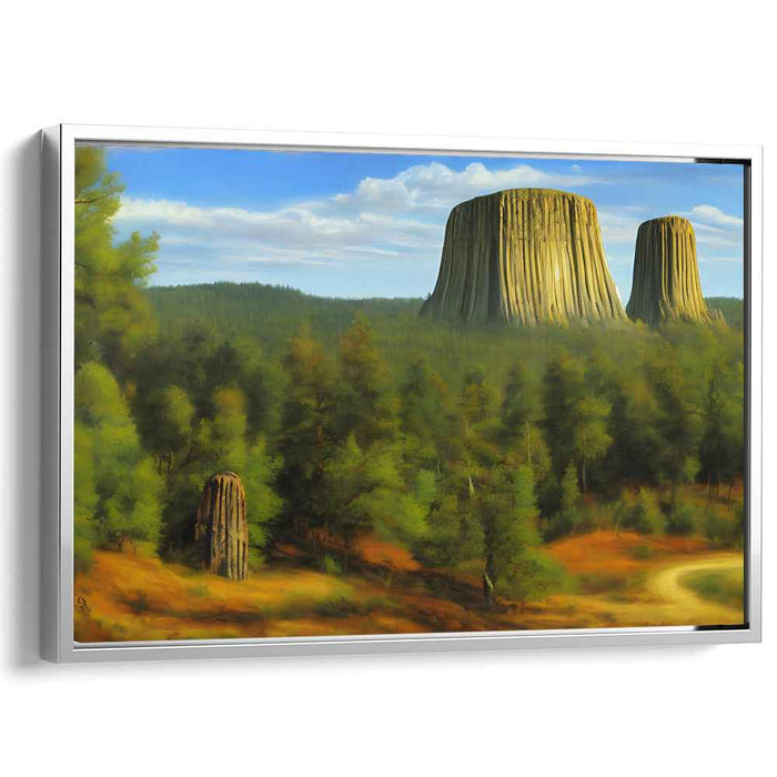 Whispers Amongst Tall Trees: Serene Forest Landscape Canvas Art Print
