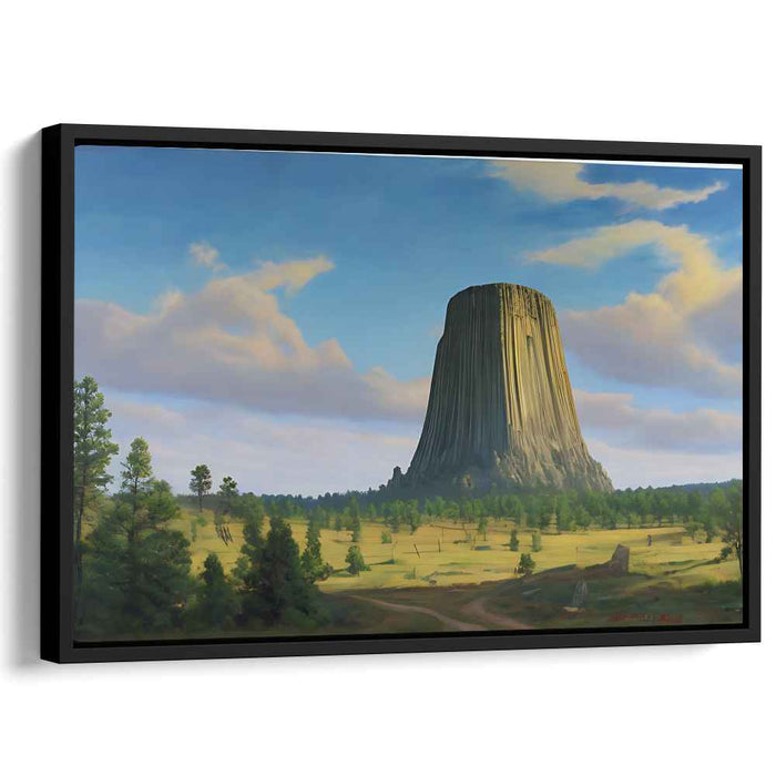 Earth's Monolith: Realistic Landscape of Monumental Butte Canvas Art