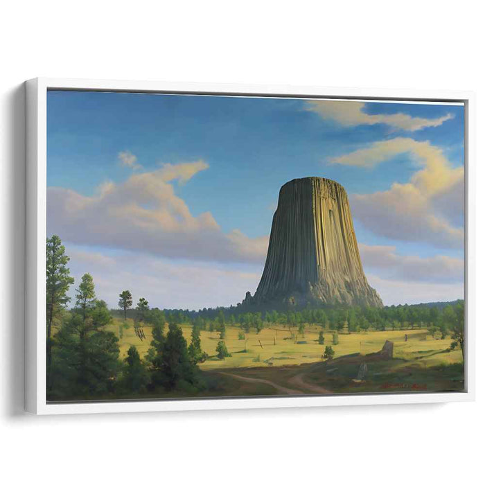 Earth's Monolith: Realistic Landscape of Monumental Butte Canvas Art