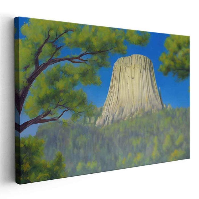 Twilight Whispering Shadows: Realistic Landscape of Devils Tower