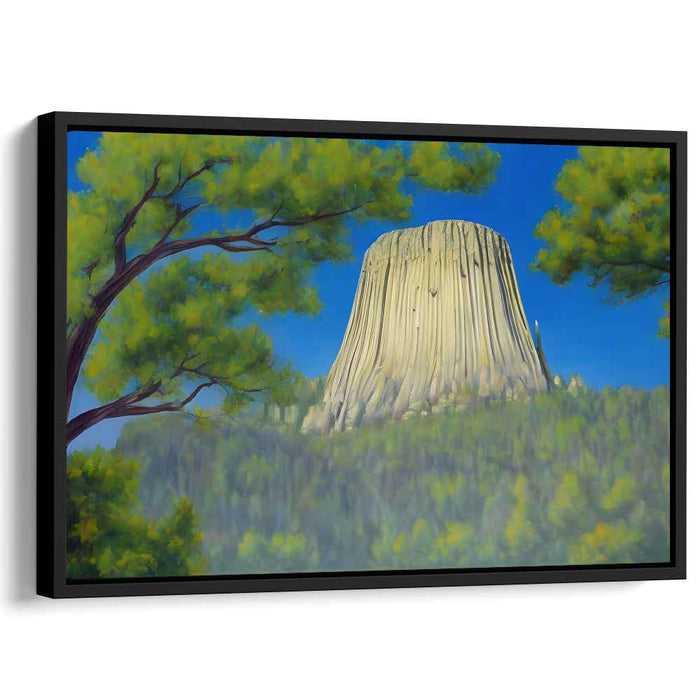 Twilight Whispering Shadows: Realistic Landscape of Devils Tower