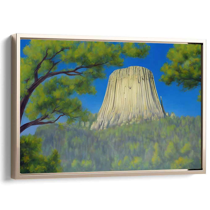 Twilight Whispering Shadows: Realistic Landscape of Devils Tower