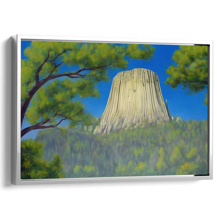Twilight Whispering Shadows: Realistic Landscape of Devils Tower
