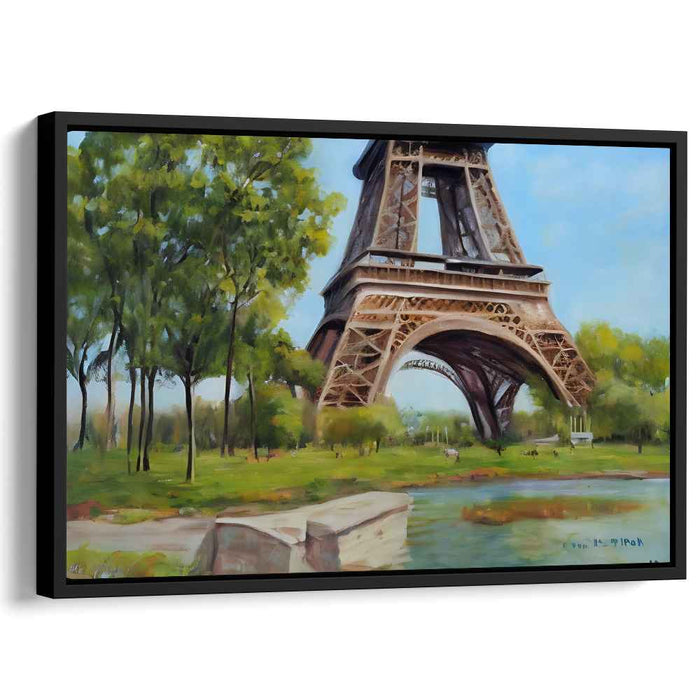 Eiffel Dreamscape Symphony: Realistic Landscape Painting of Parisian Icon