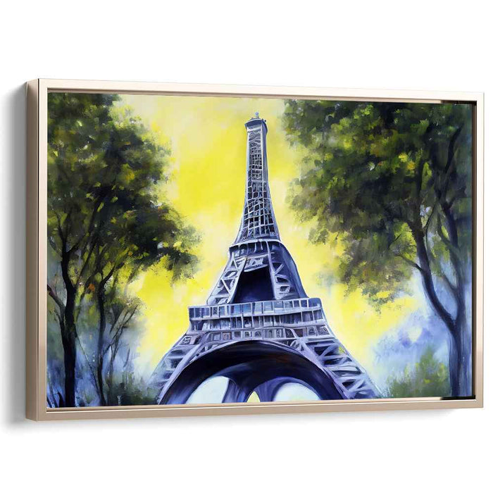 Sunny Day in Paris: Vibrant Eiffel Tower Canvas Art Print
