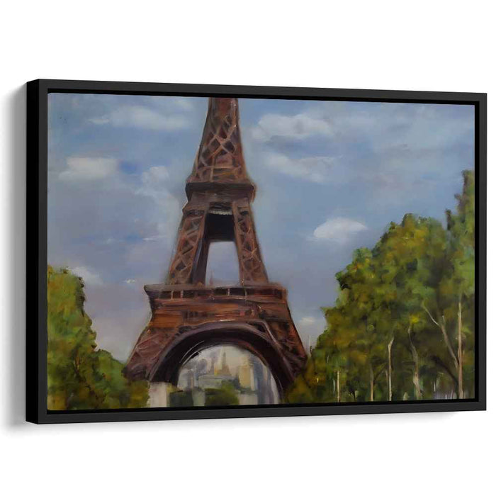 Parisian Silence: Eiffel Tower Under a Tranquil Sky Canvas Art Print