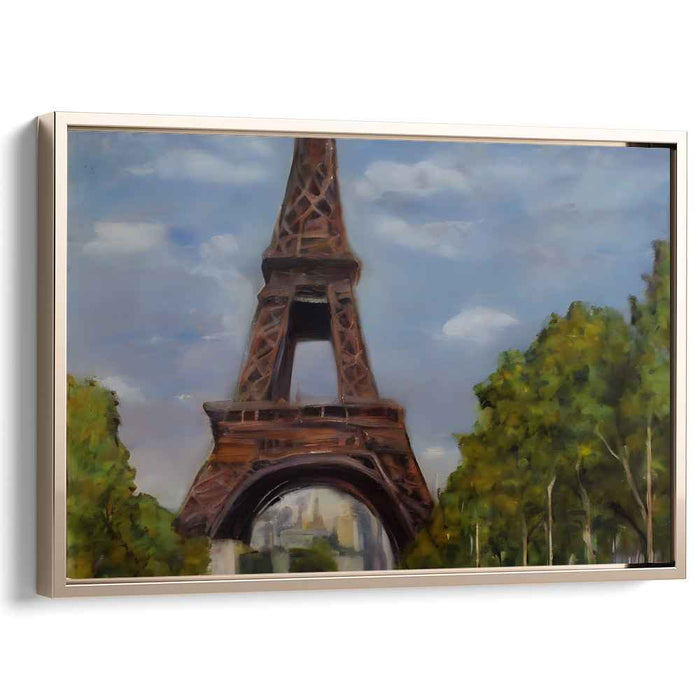Parisian Silence: Eiffel Tower Under a Tranquil Sky Canvas Art Print