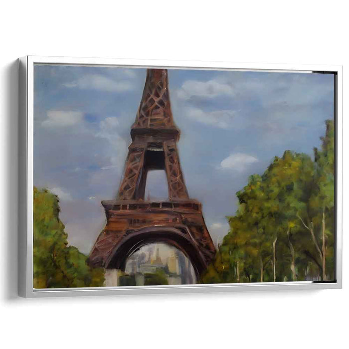 Parisian Silence: Eiffel Tower Under a Tranquil Sky Canvas Art Print