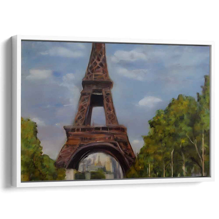 Parisian Silence: Eiffel Tower Under a Tranquil Sky Canvas Art Print