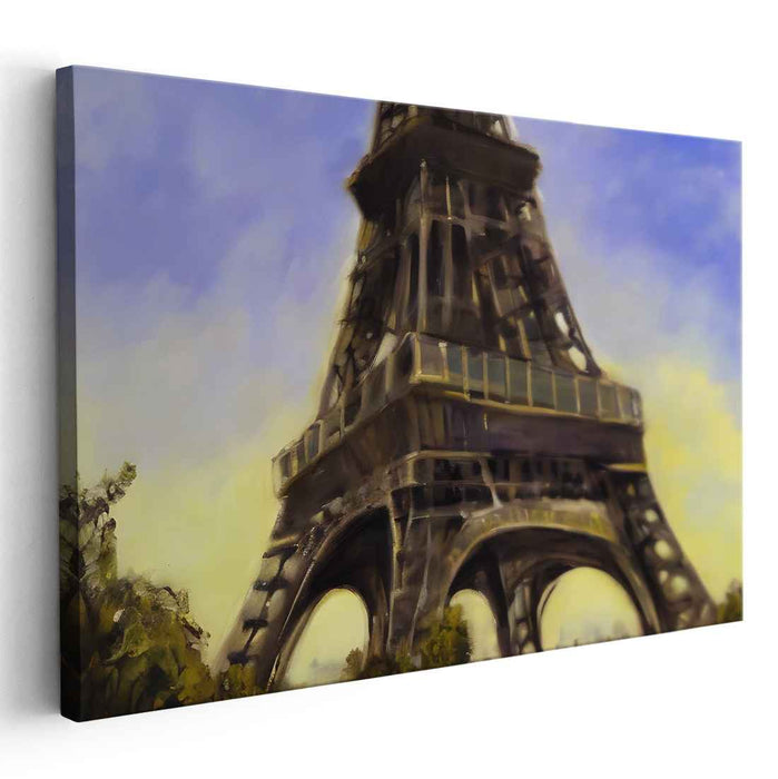 Rainbow Boulevard Awakening: Impressionist Parisian Landscape Canvas Art Print