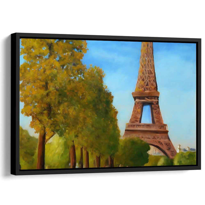 City Skylines and Lush Forests: Eiffel Tower and Verdant Canopy Canvas Art Print